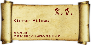 Kirner Vilmos névjegykártya